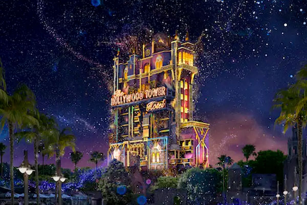 Tower of Terror in Hollywood Studios, digital artist rendering 50th Anniversary Celebrations at the Walt Disney World Resort